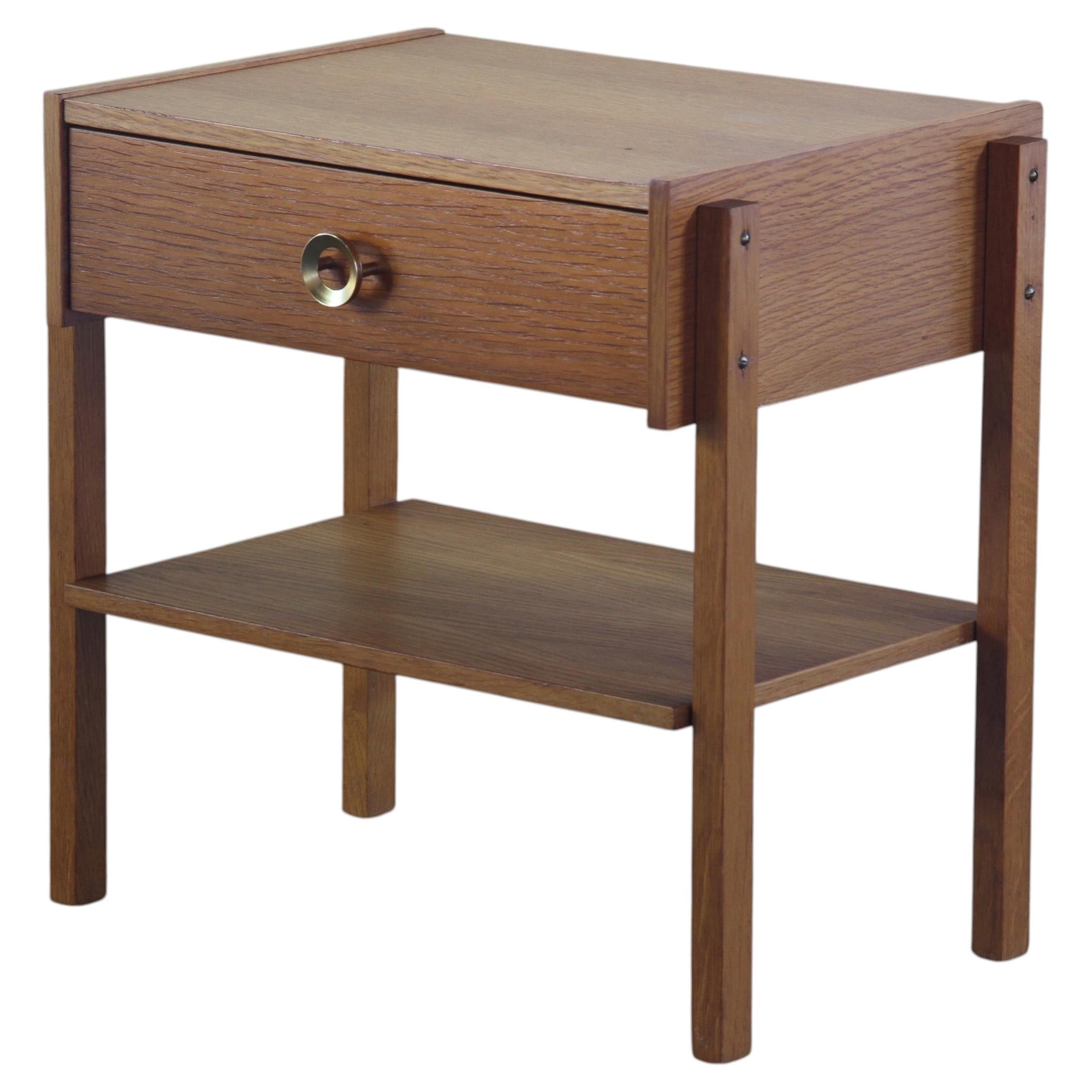 Vintage Danish 1970s mid-century Oak Bedside Table Night stand