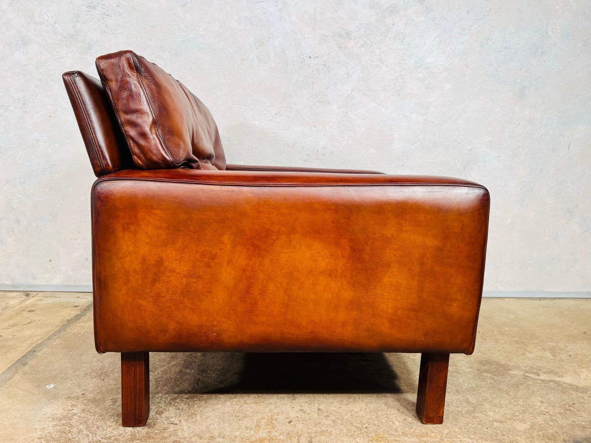 Vintage Danish 1970s Thams Kvalitet Leather Armchair #800 For Sale 5