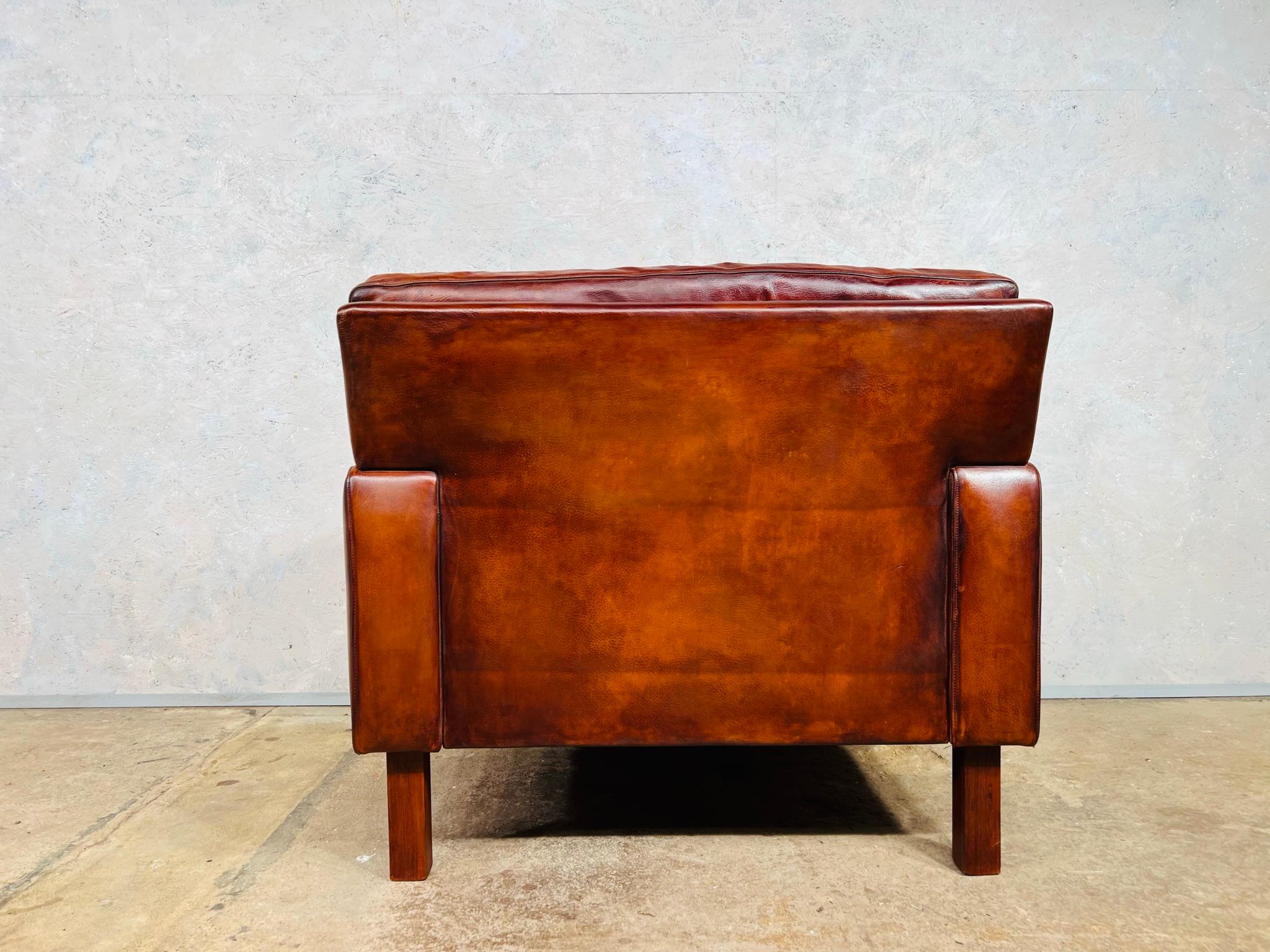 Vintage Danish 1970s Thams Kvalitet Leather Armchair #800 For Sale 6