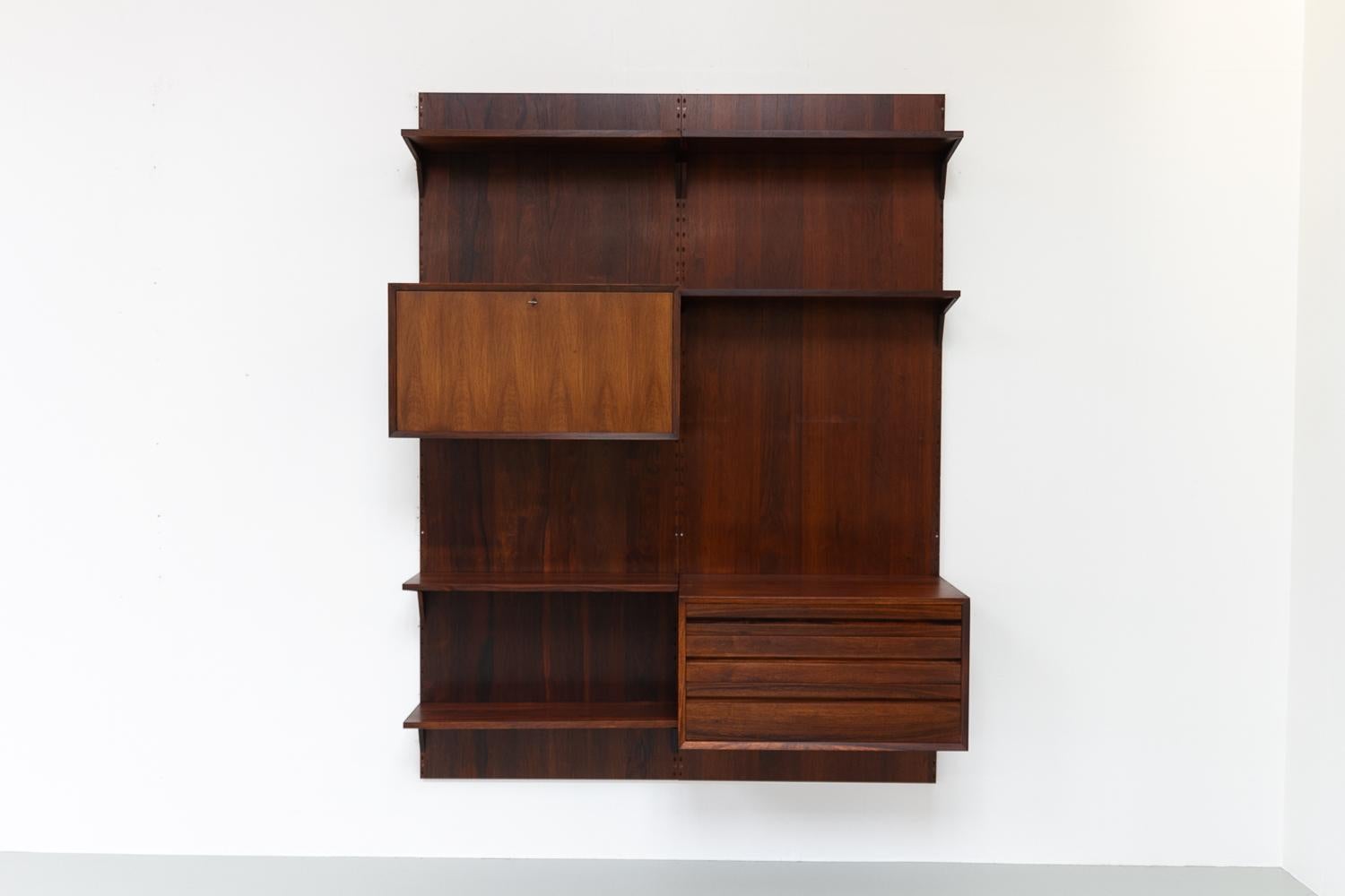 Vintage Danish 2-Bay Rosewood Modular Wall Unit by Poul Cadovius for Cado 1960s. For Sale 5