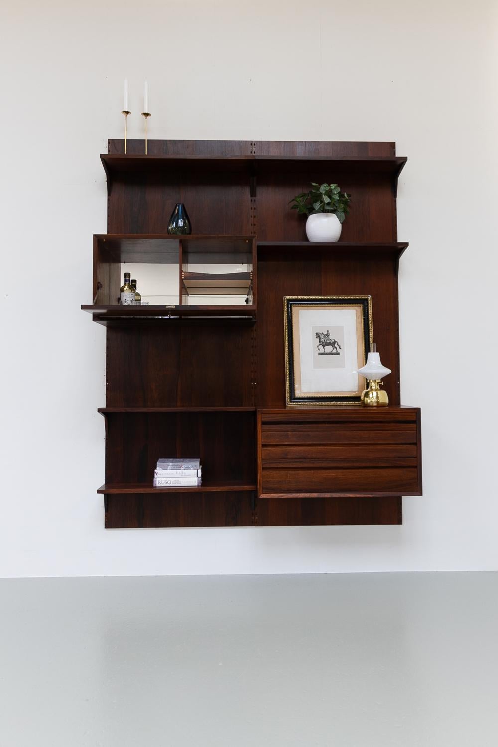 Vintage Danish 2-Bay Rosewood Modular Wall Unit by Poul Cadovius for Cado 1960s. For Sale 7