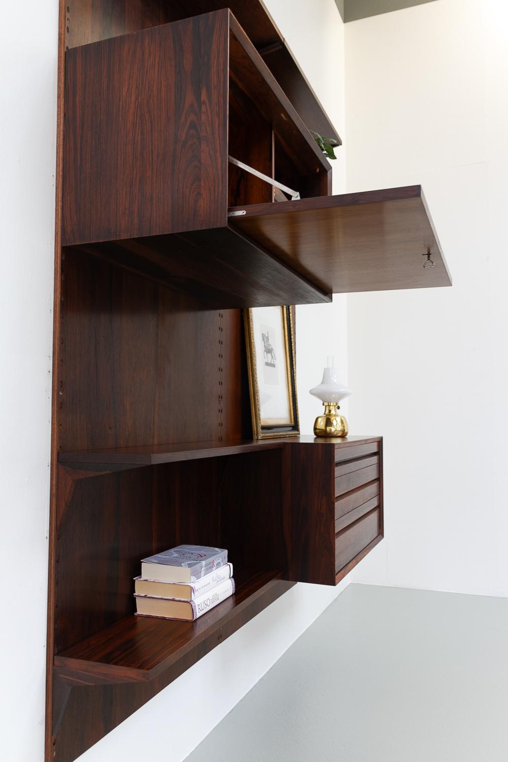 Vintage Danish 2-Bay Rosewood Modular Wall Unit by Poul Cadovius for Cado 1960s. For Sale 8