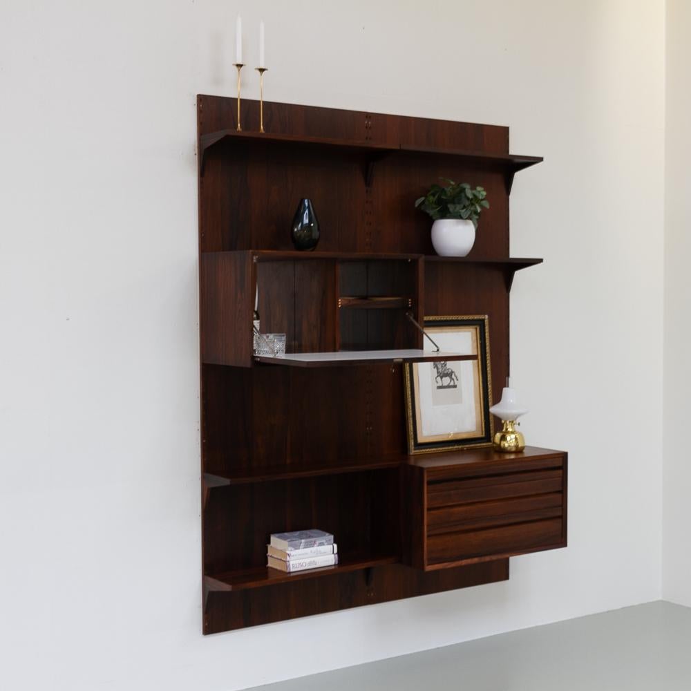 Vintage Danish 2-Bay Rosewood Modular Wall Unit by Poul Cadovius for Cado 1960s. For Sale 13
