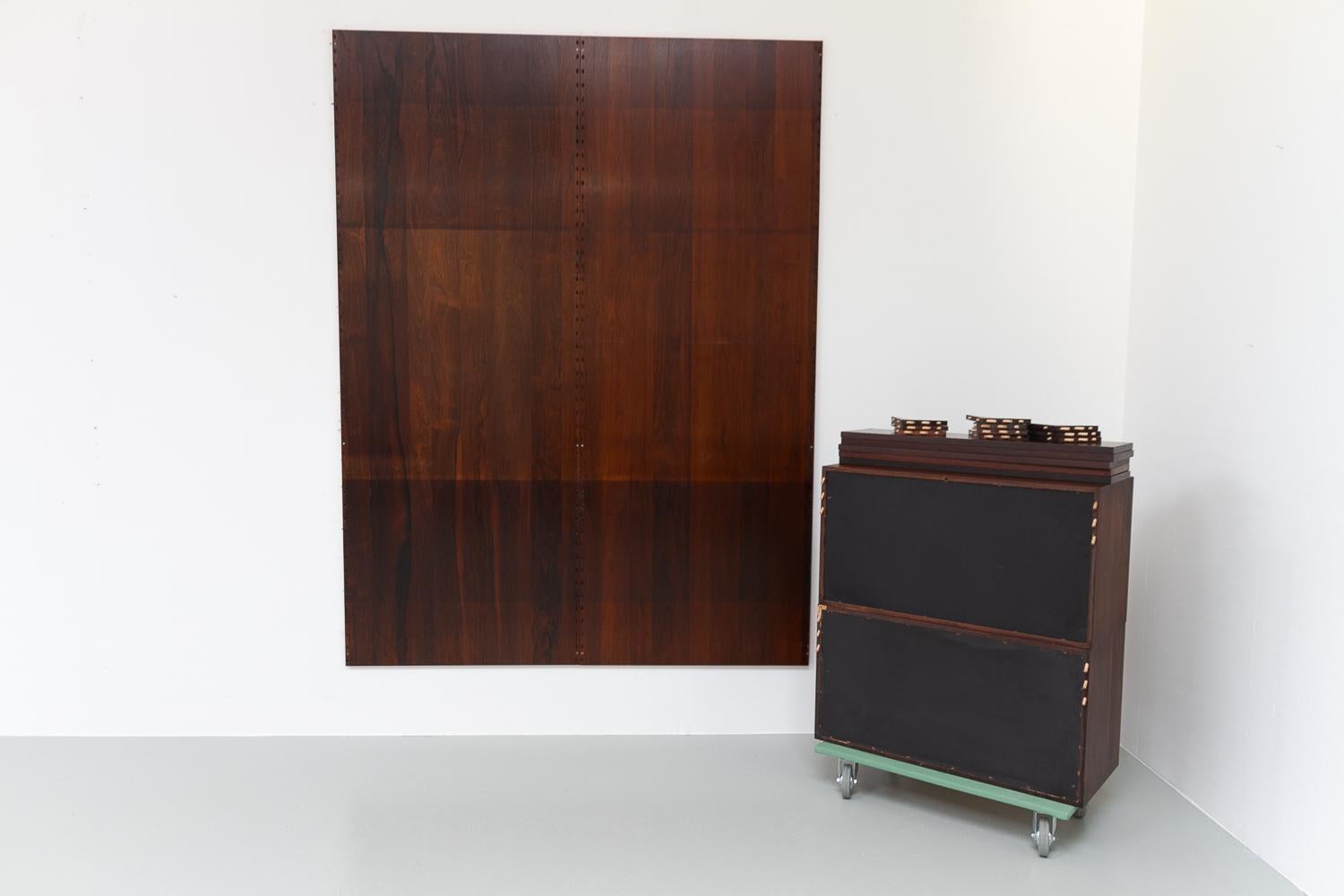 Vintage Danish 2-Bay Rosewood Modular Wall Unit by Poul Cadovius for Cado 1960s. For Sale 15