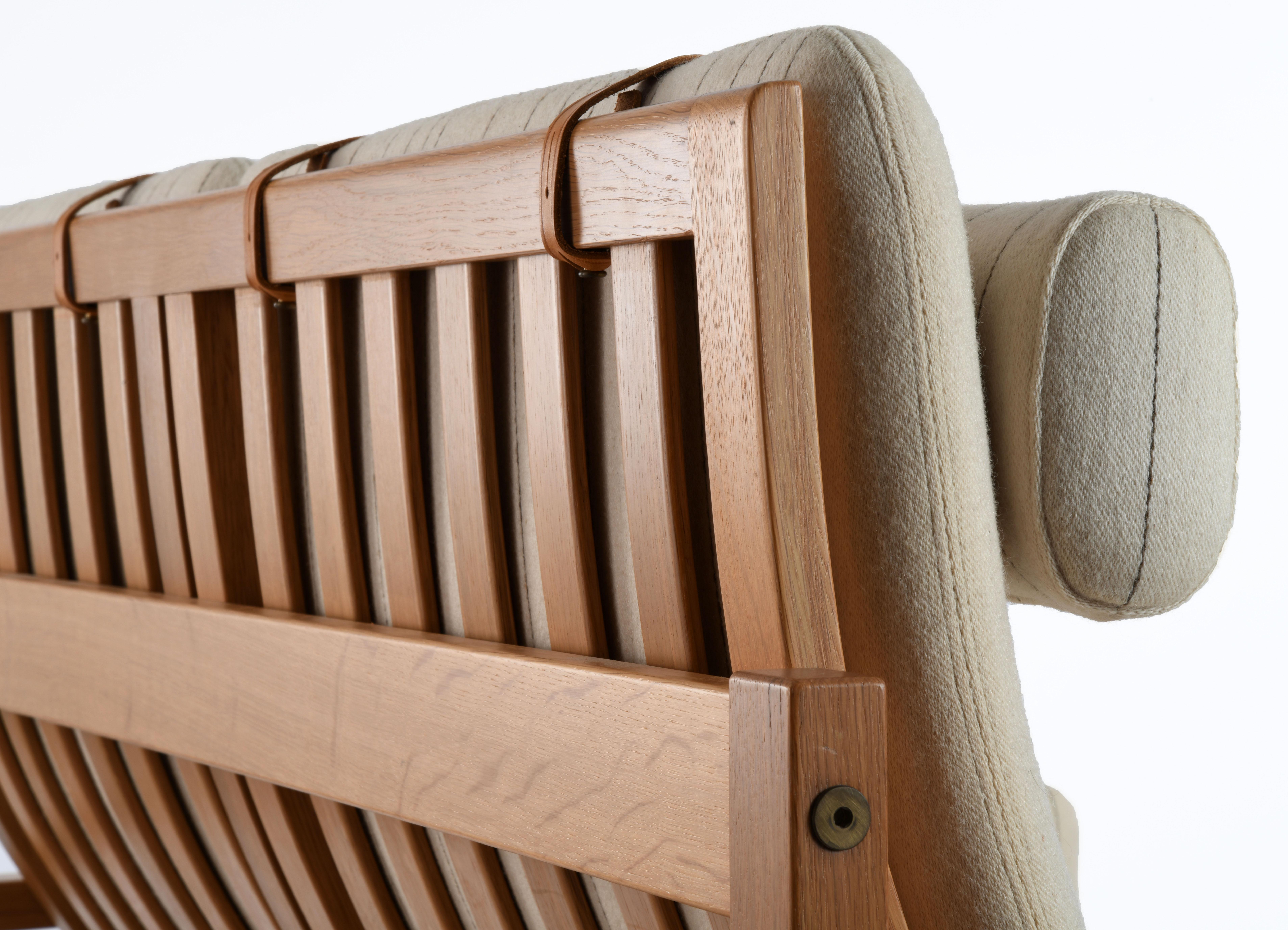 Vintage Danish 2 Seat Sofa Designed by Børge Mogensen Solid Oak and Textile 4