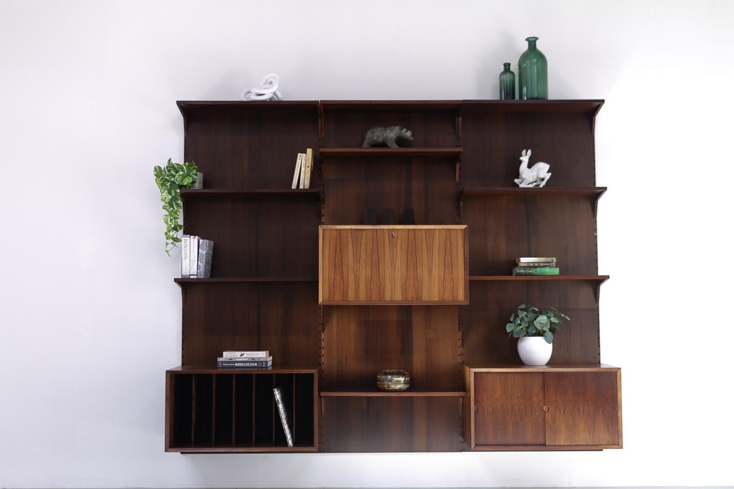 Vintage Danish 3-Bay Rosewood Modular Wall Unit by Poul Cadovius for Cado 1960s. 6