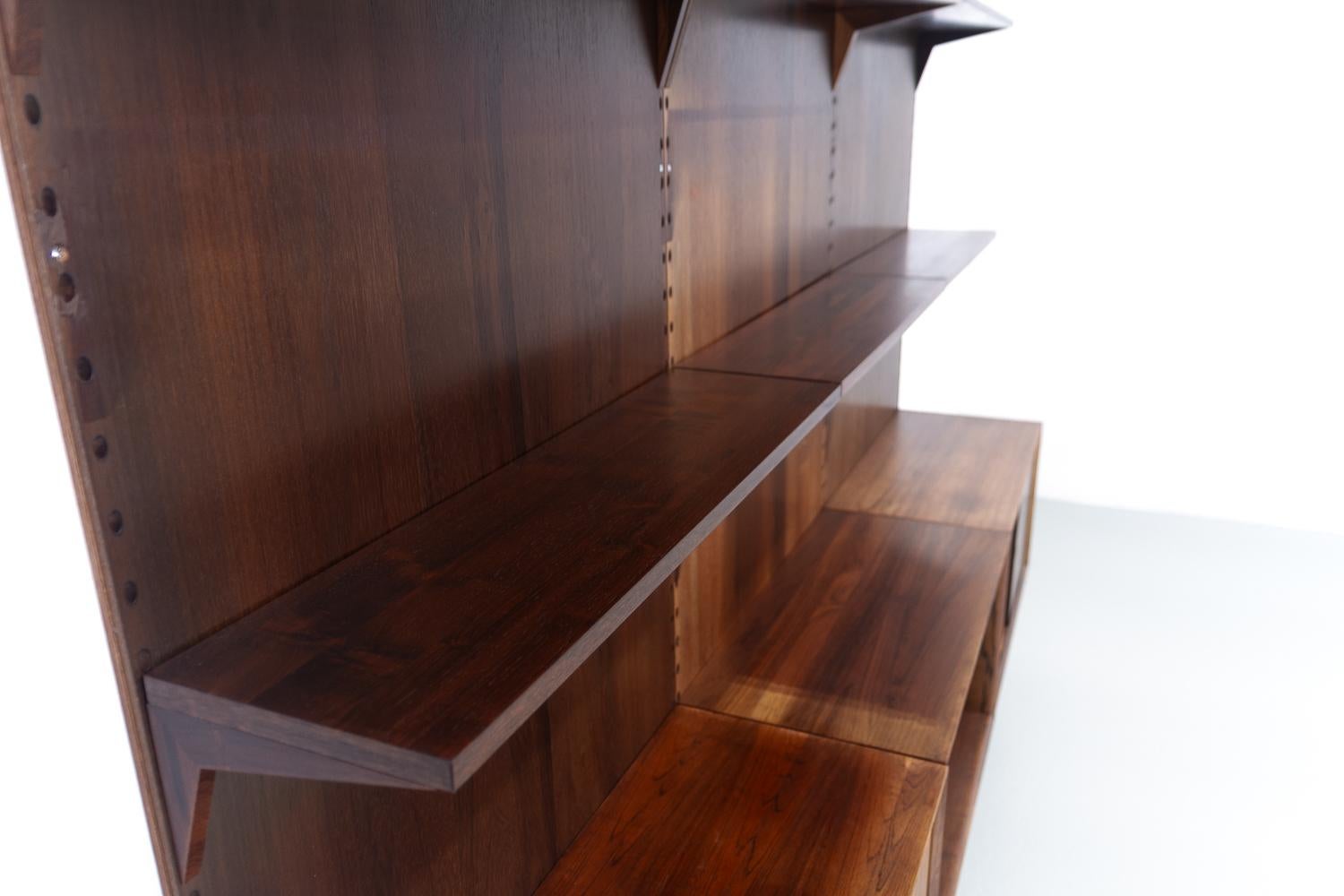 Vintage Danish 3-Bay Rosewood Modular Wall Unit by Poul Cadovius for Cado 1960s. 1
