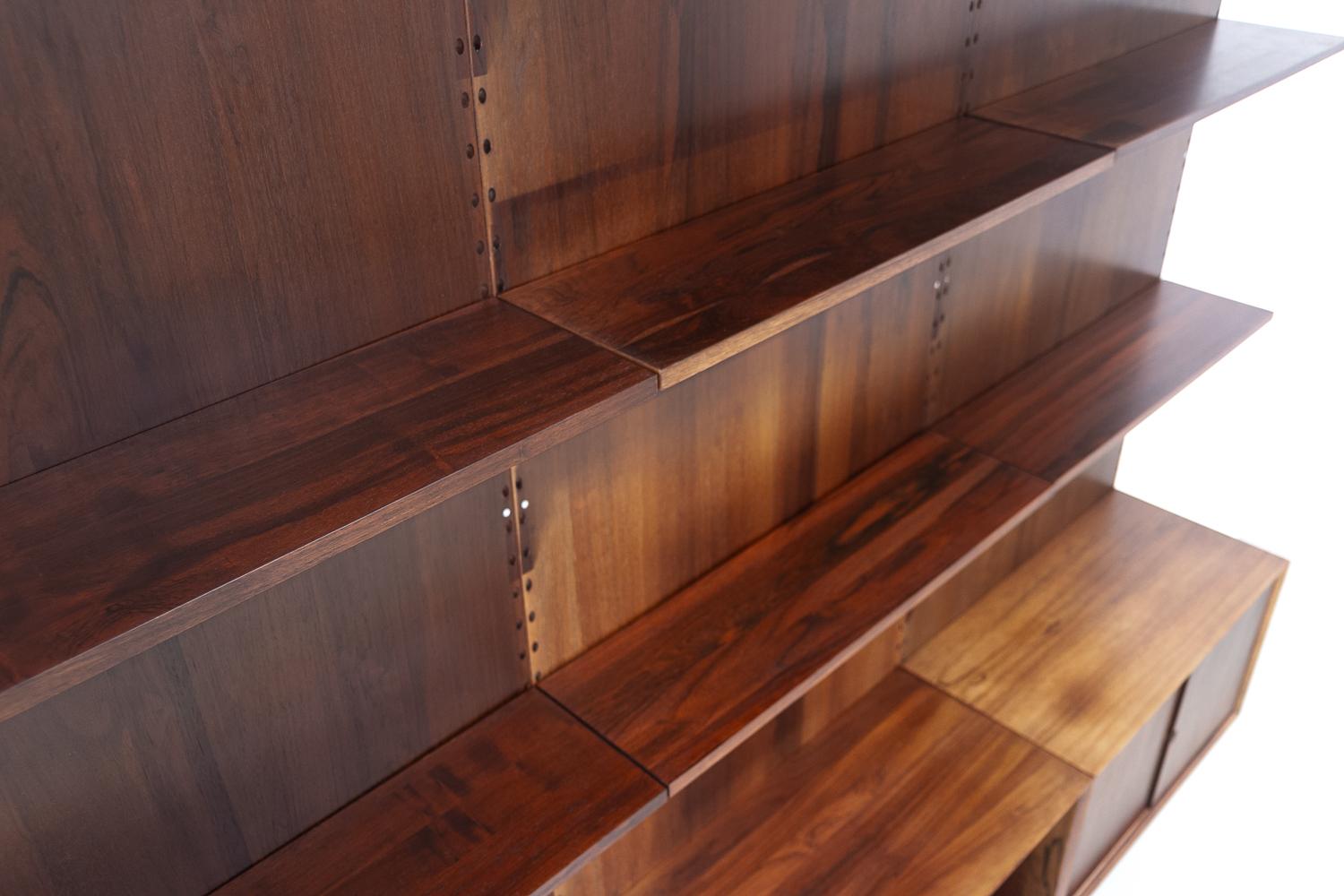 Vintage Danish 3-Bay Rosewood Modular Wall Unit by Poul Cadovius for Cado 1960s. 3