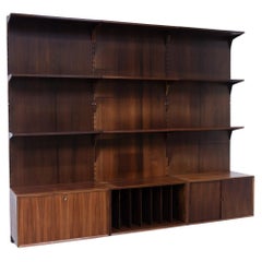 Vintage Danish 3-Bay Rosewood Modular Wall Unit by Poul Cadovius for Cado 1960s.