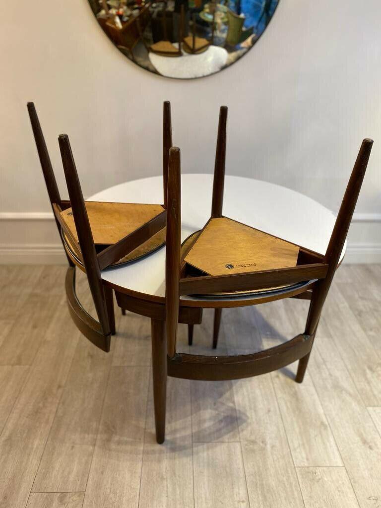 Vintage Danish 4 Chair Dining Set 'Roundette' Hans Olsen for Frem Røjle 2
