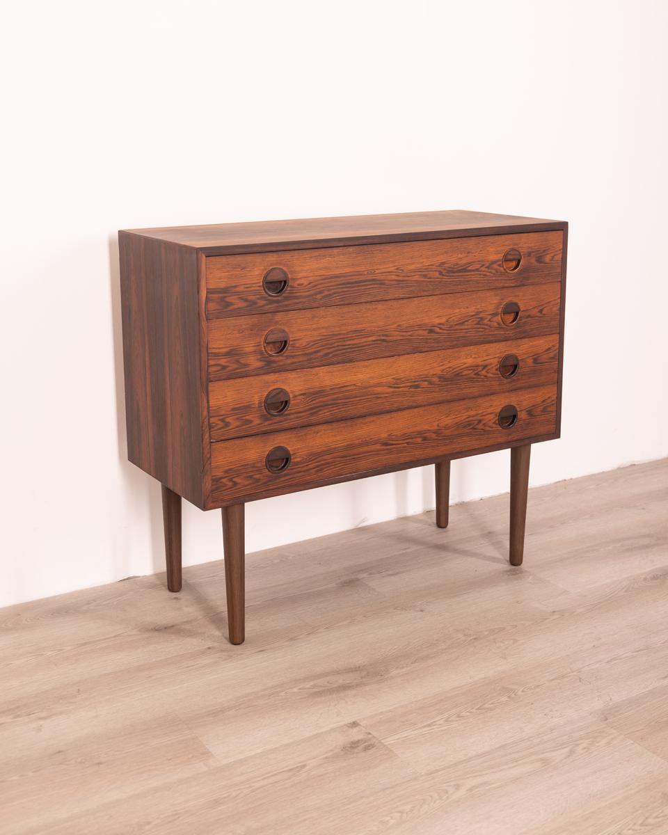 Mid-20th Century Vintage Danish 60's Teak Wood Drawer Unit Design Hvidt & Mølgaard For Sale