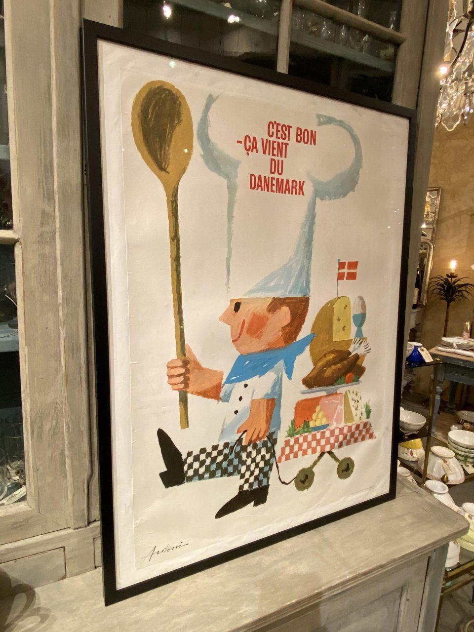 Vintage Danish Advertising Poster-Antoni Jensen In Good Condition In Copenhagen K, DK