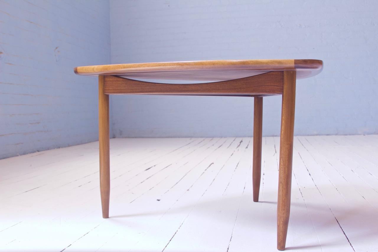 Scandinavian Modern Vintage Danish Arne Hovmand-Olsen Reuleaux Triangle Side Table in Teak, 1960s