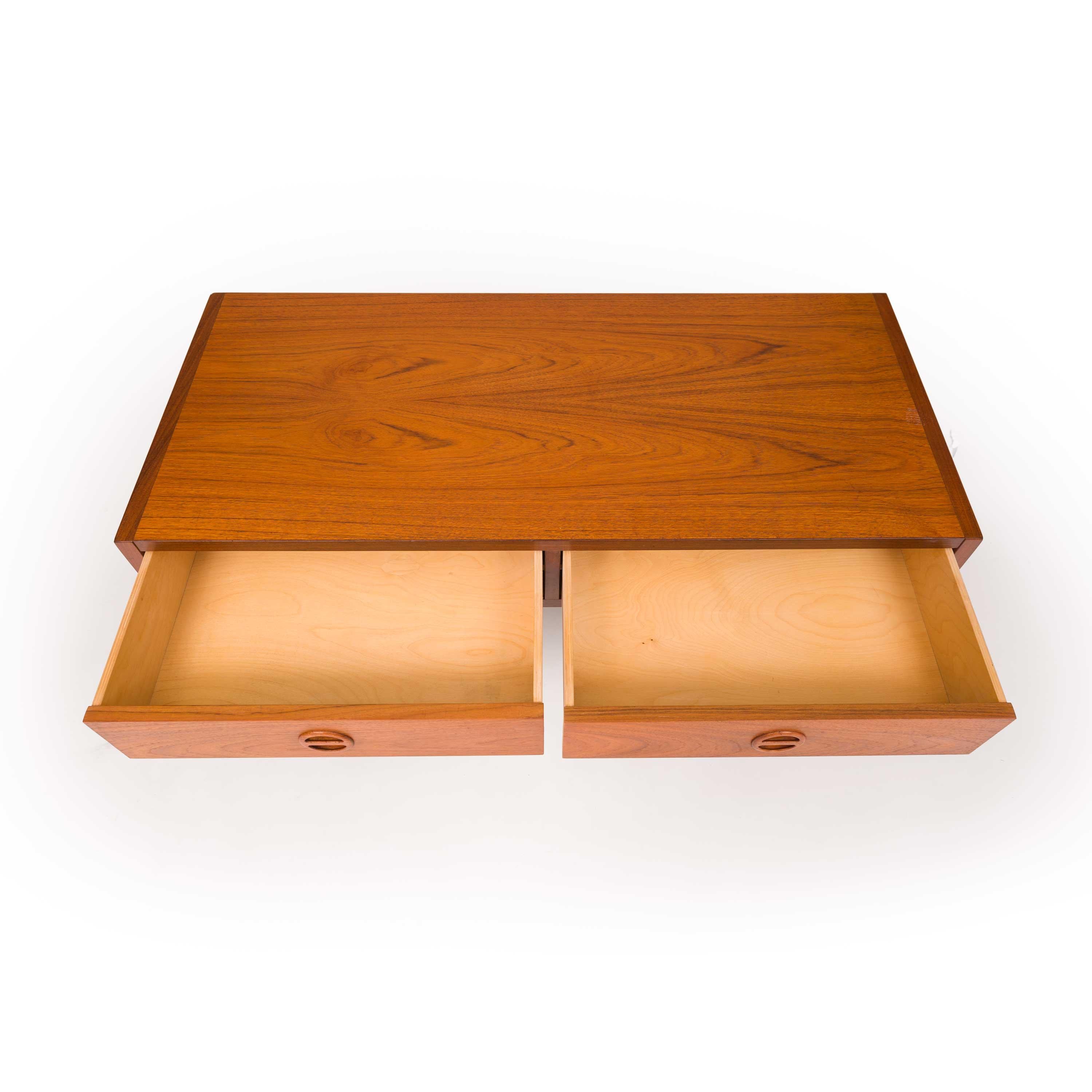 Mid-Century Modern Vintage Danish Arne Wahl Iversen Teak Low Sideboard For Sale