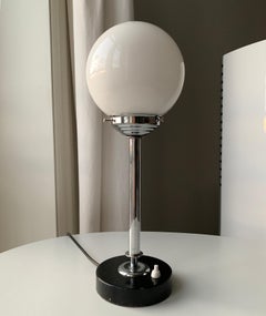 Vintage Danish Art Deco Chrome Table Lamp Fog & Mørup
