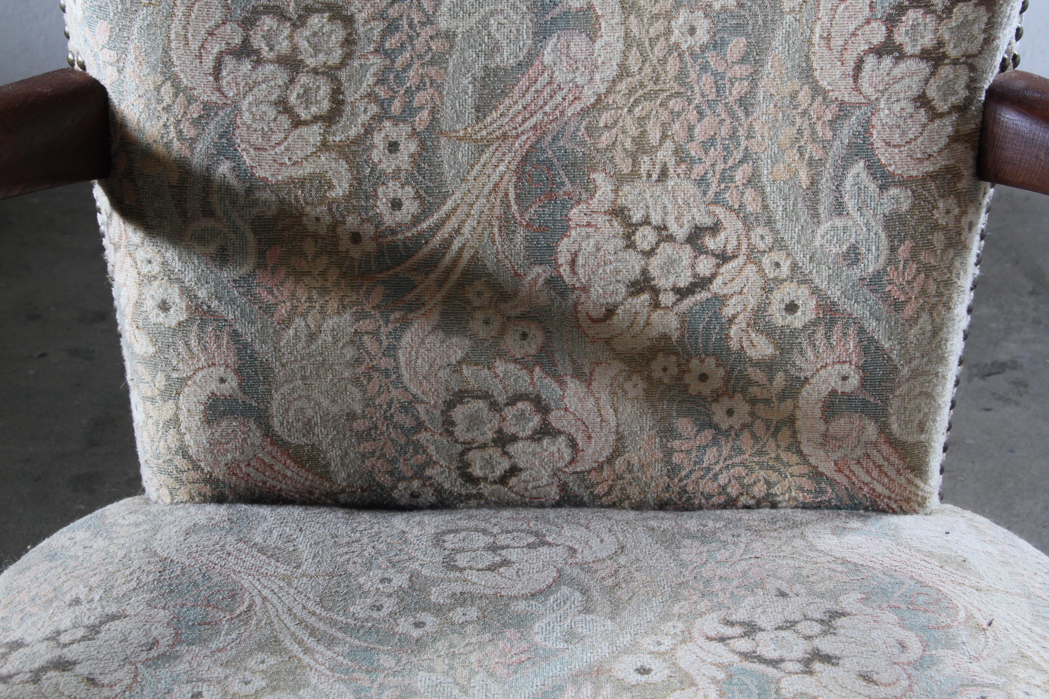 Vintage Danish Art Deco Pair of Armchairs in Massiv Eiche - 1940s im Angebot 7