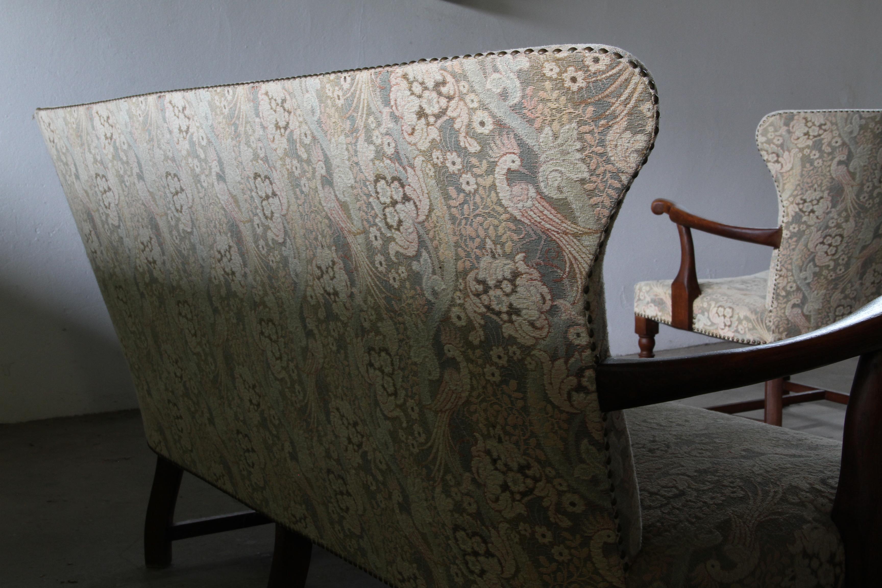 Vintage Danish Art Deco Pair of Armchairs in Massiv Eiche - 1940s im Angebot 13