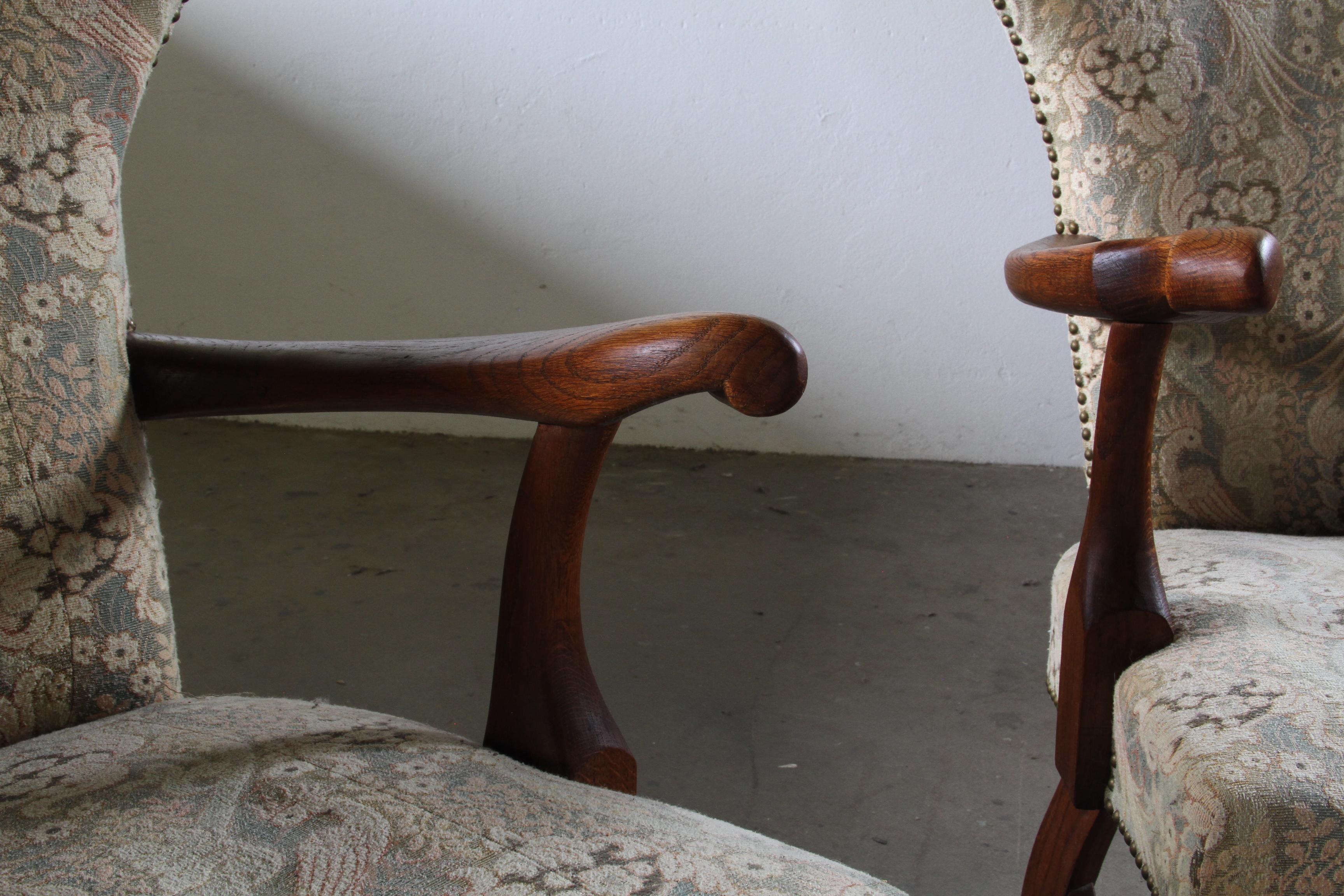 Sofá Art Decó danés vintage de roble - Años 40 en venta 2