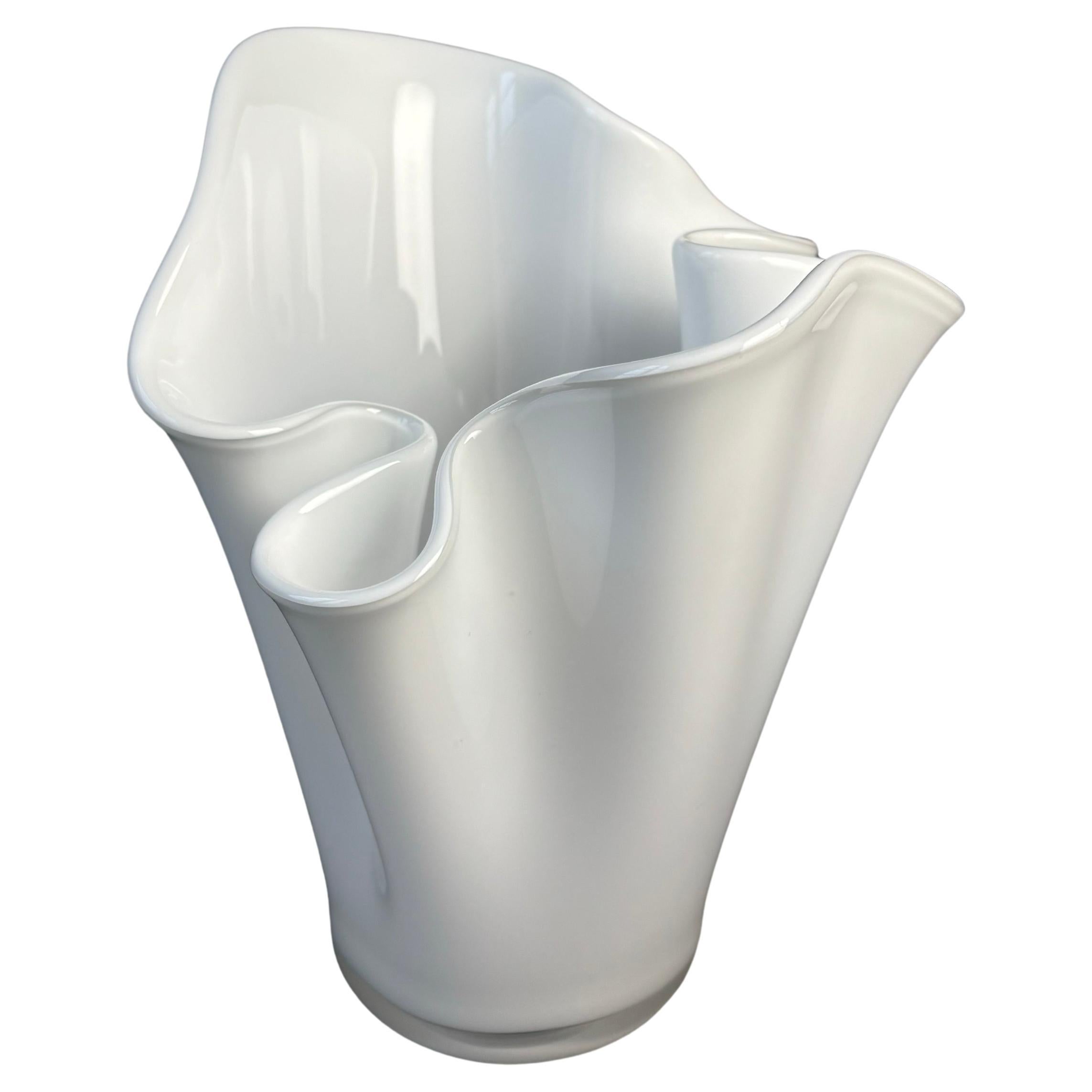 Vintage Danish Art Glass Handkerchief Vase, 1970s