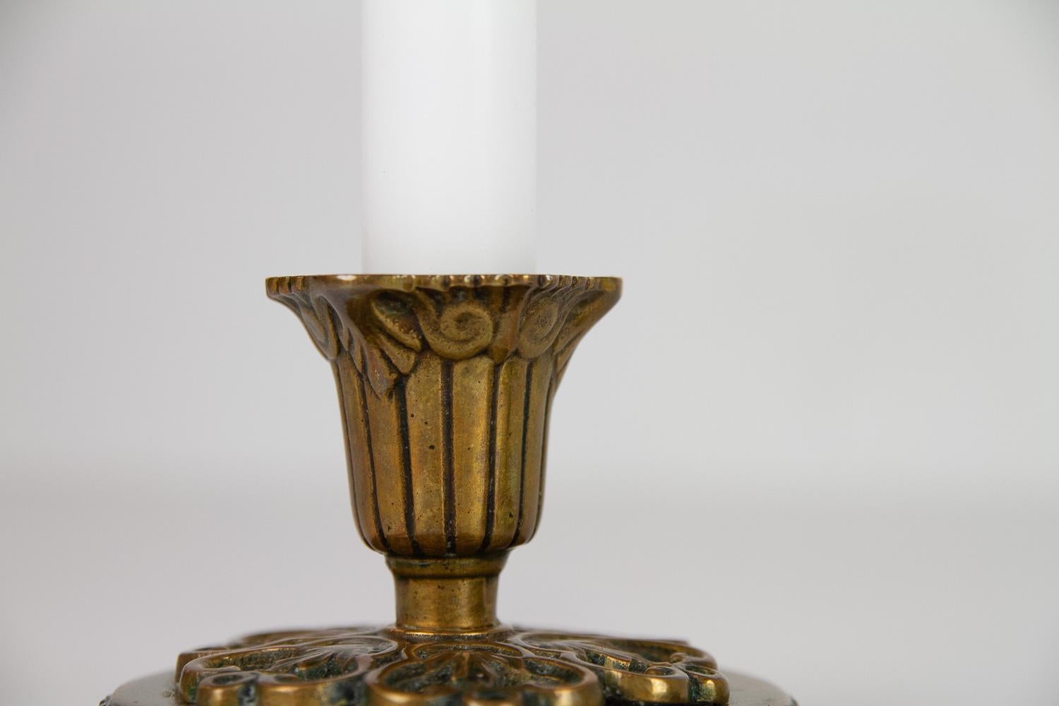 Dänische Vintage-Kerzenhalter aus Bronze im Art nouveau-Stil, 1930er Jahre. Satz von 2.  im Angebot 7