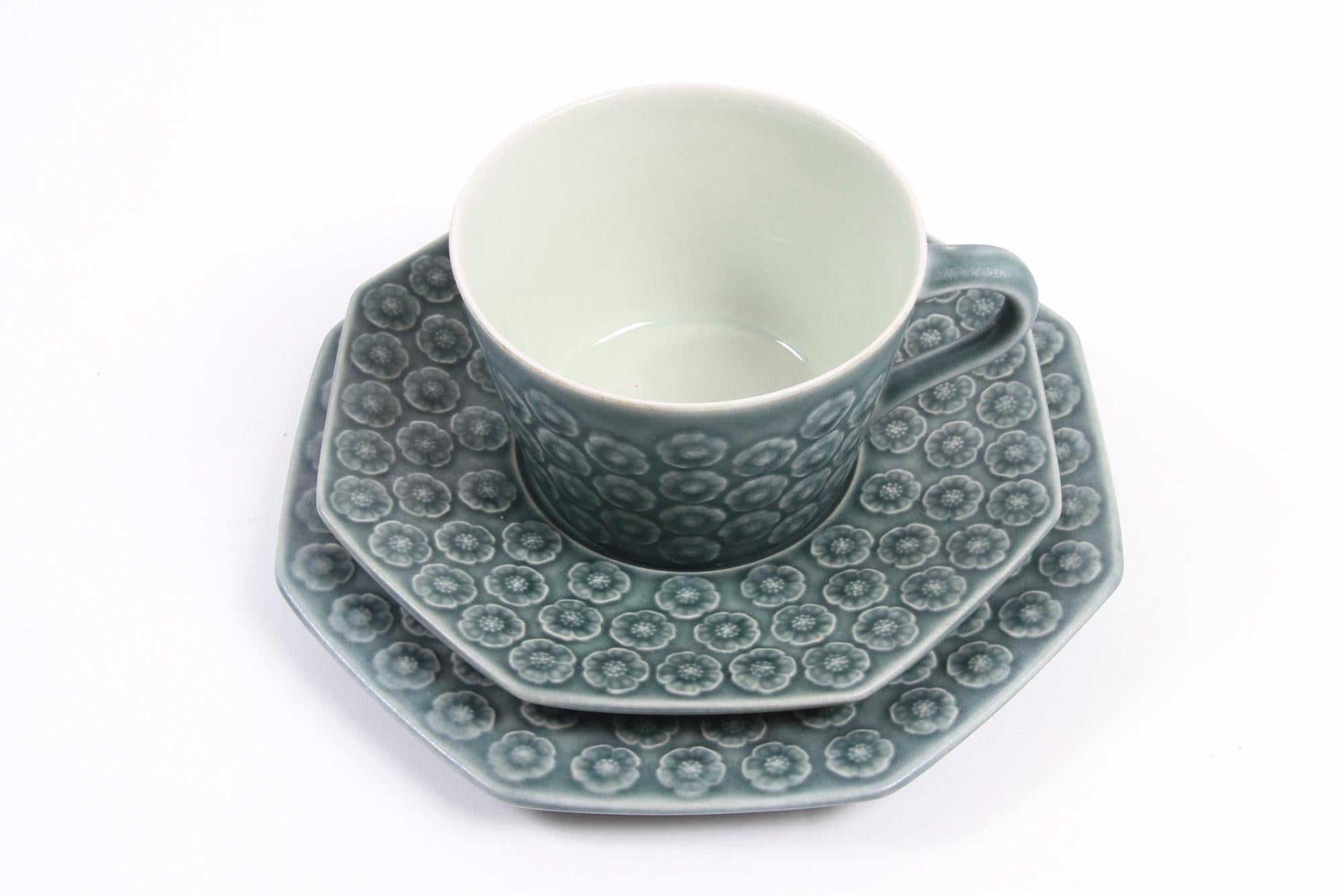 Ceramic Vintage Danish Azur Coffee/Tea Service Trio by Jens H. Quistgaard for Kronjyden