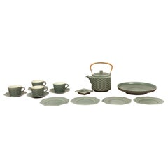 Retro Danish Azur Stoneware Tea Set by J. H. Quistgaard