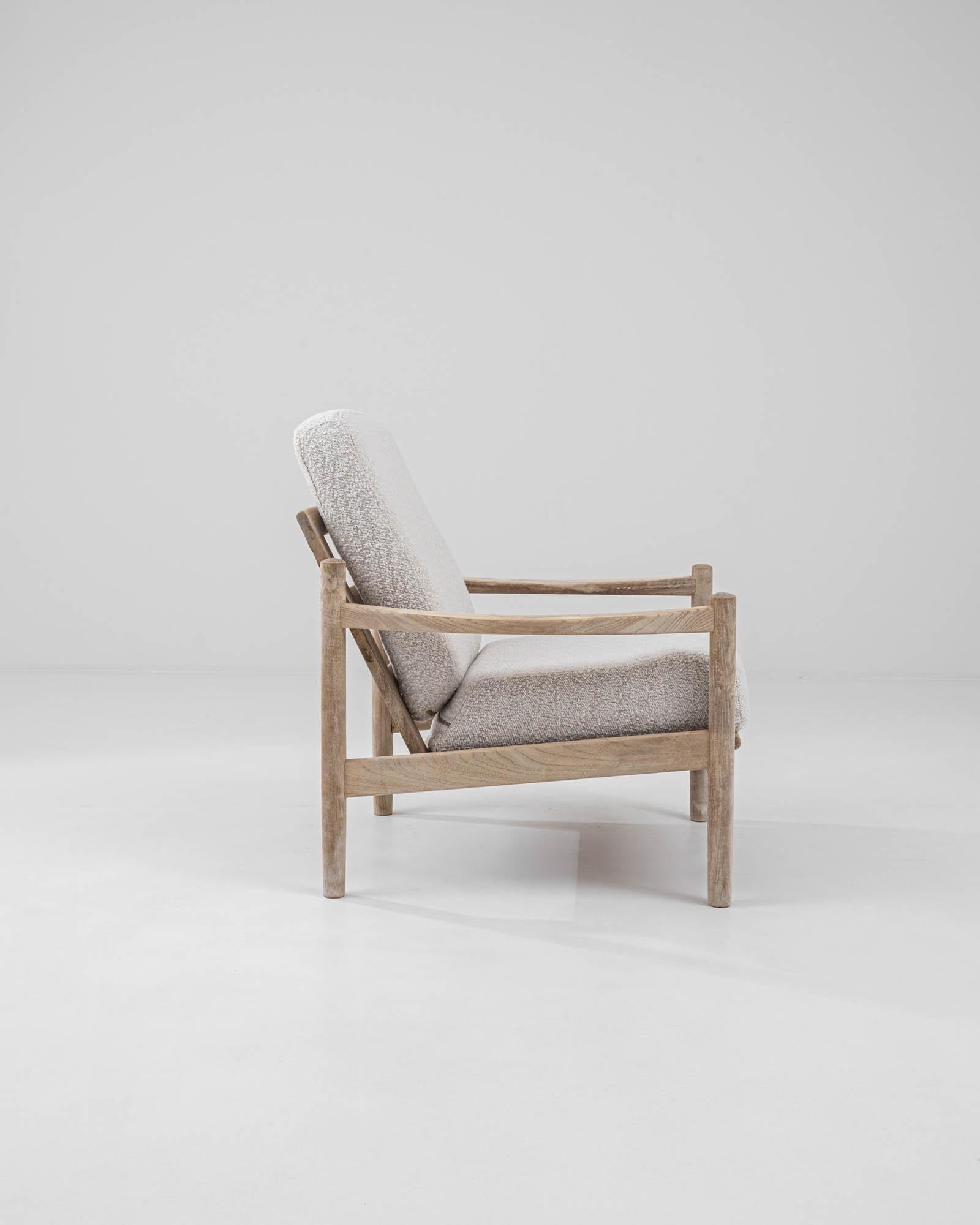 20th Century Vintage Danish Bleached Teak Armchair 
