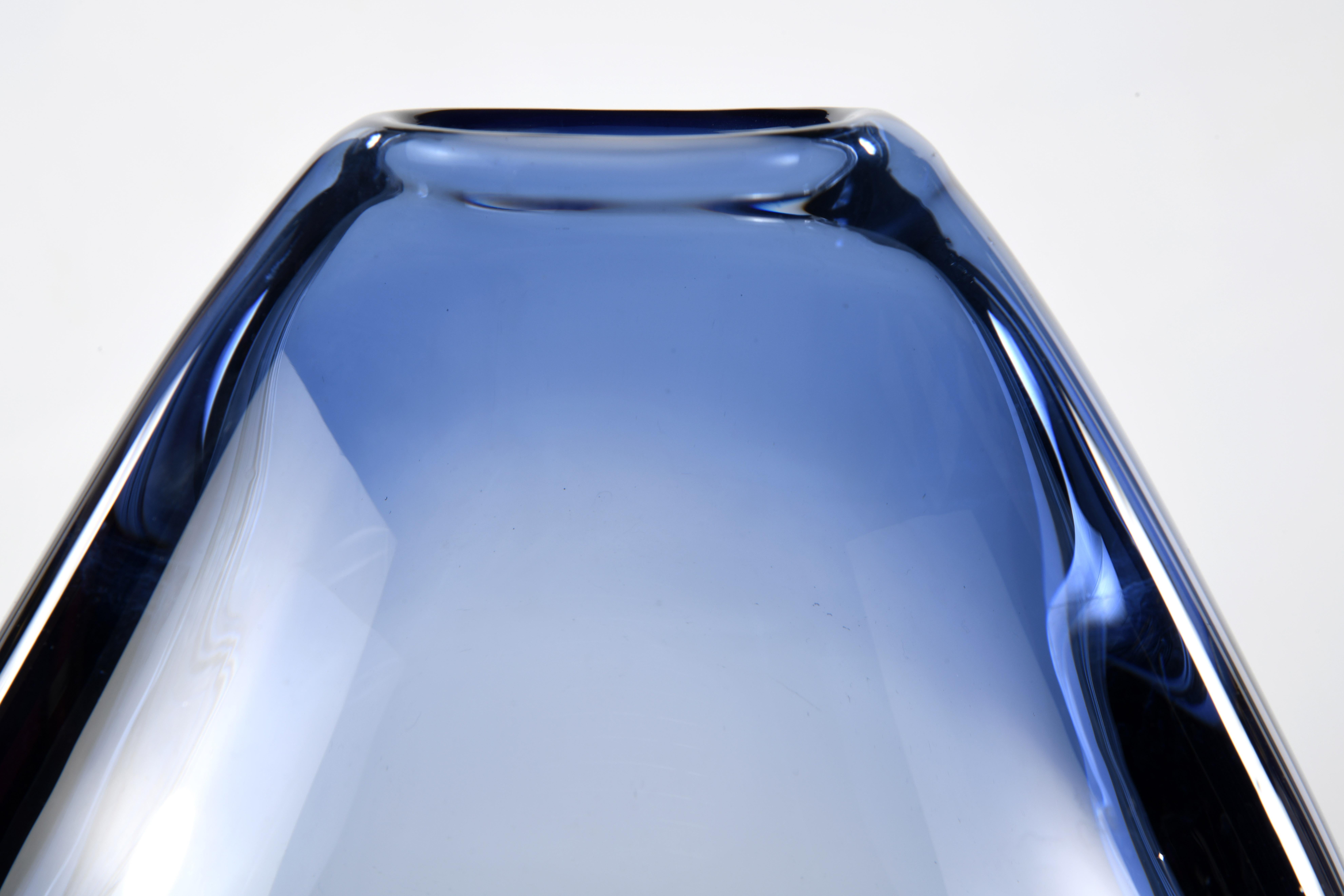 Vintage Danish Blue Glass Drop Vase by Per Lutken for Holmegaard For Sale 7