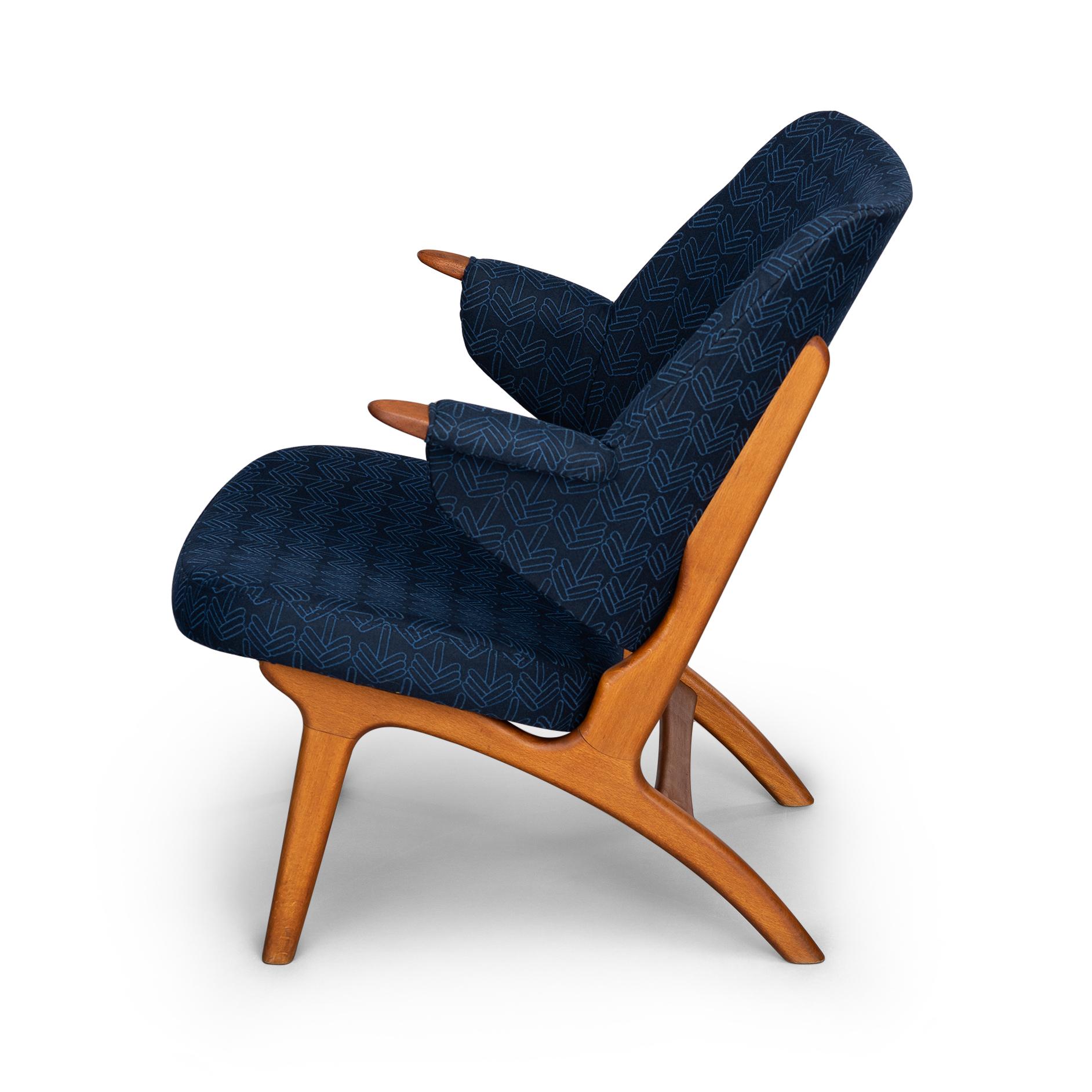 Mid-20th Century Vintage Danish Blue Model No. 14L Armchair from Poul Hundevad, 1950s