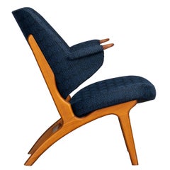 Vintage Danish Blue Model No. 14L Armchair from Poul Hundevad, 1950s