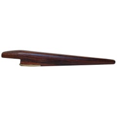 Apribottiglie danese vintage in palissandro e ottone di Poul Knudsen, anni '60