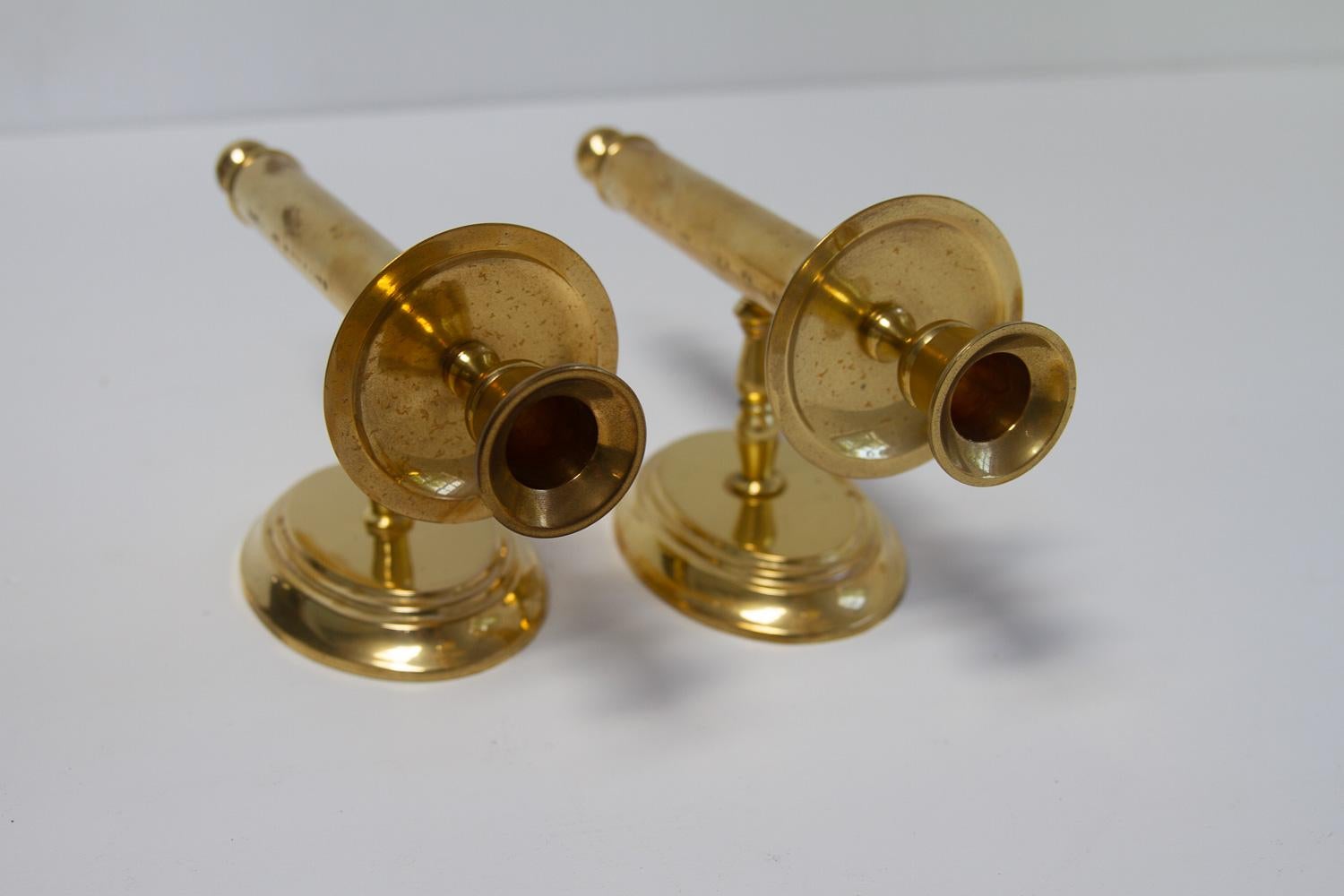 Vintage Danish Brass Candle Sconces, 1950s. Set of 2. 6