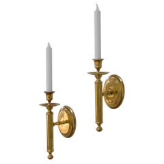 Retro Danish Brass Candle Sconces, 1950s. Set of 2.