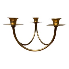 Vintage Danish Brass Candleholder, 1970s