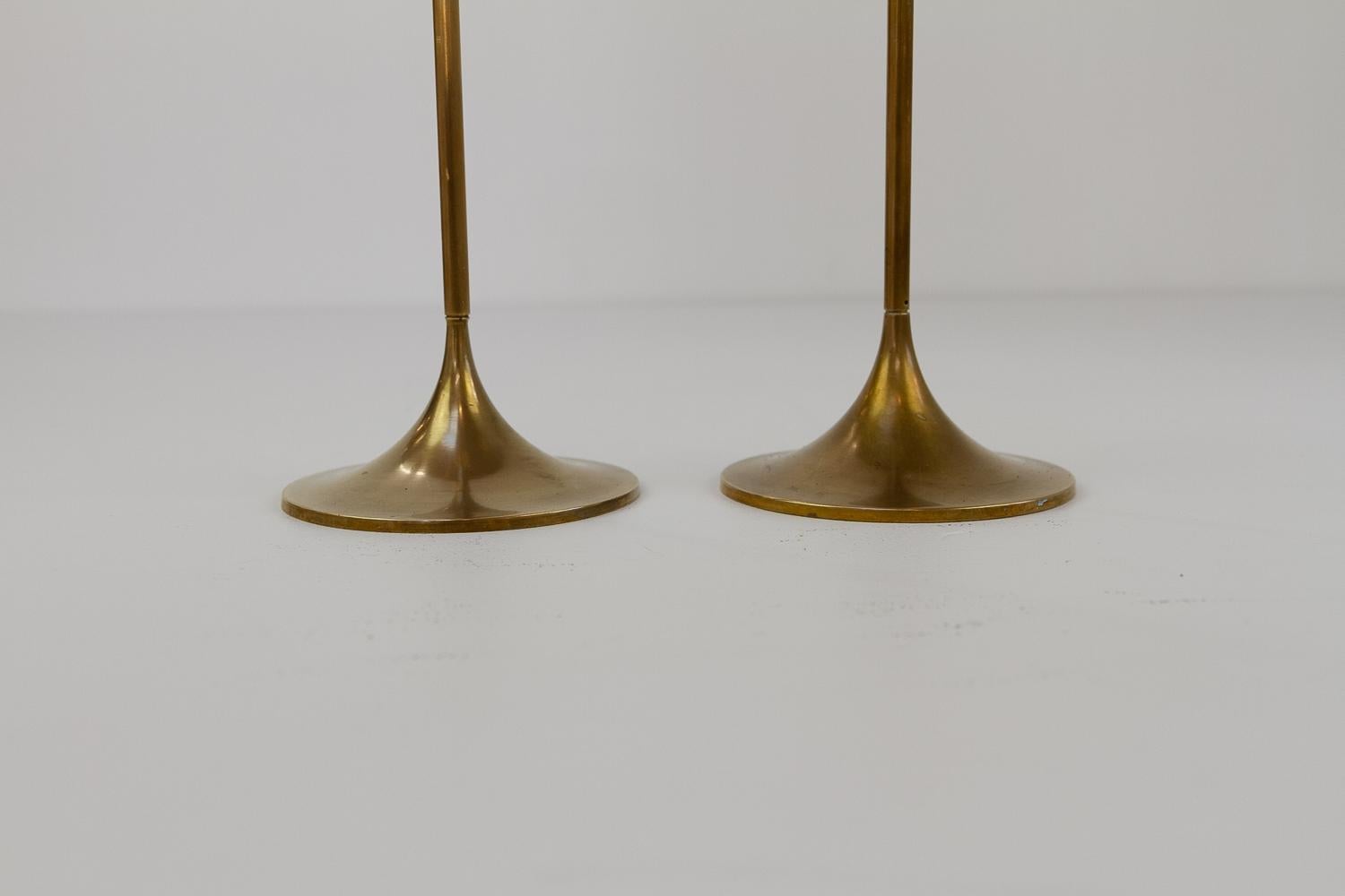 Scandinavian Modern Vintage Danish Brass Candlesticks by Torben Ørskov 1960s. Set of 2. For Sale