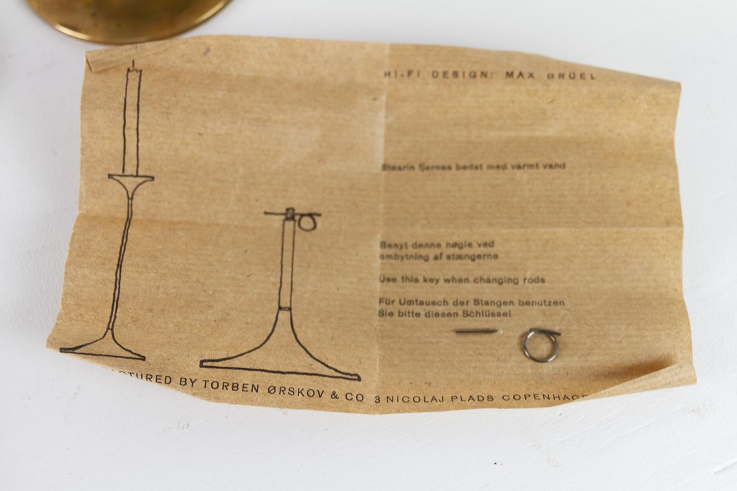 Candelieri danesi d'epoca in ottone di Torben Ørskov 1960. Set di 5. in vendita 3