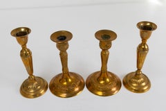 Vintage Danish Brass Candlesticks. Set of 4.