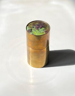 Vintage Danish Brass & Enamel Jar in the Style of Pierre Forsell, 1960s