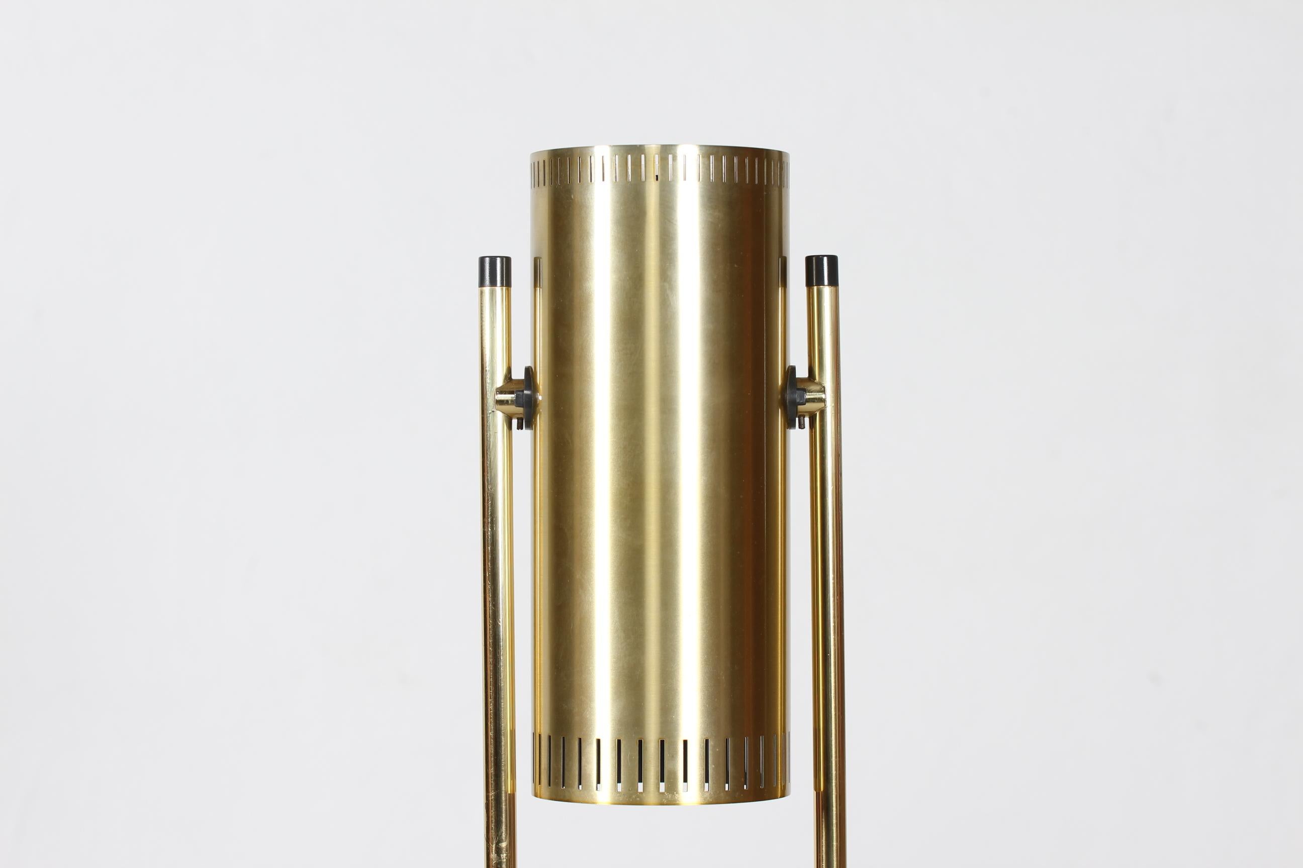 Late 20th Century Vintage Danish Brass Trombone Floor Lamp by Jo Hammerborg for Fog & Mørup 1970s For Sale