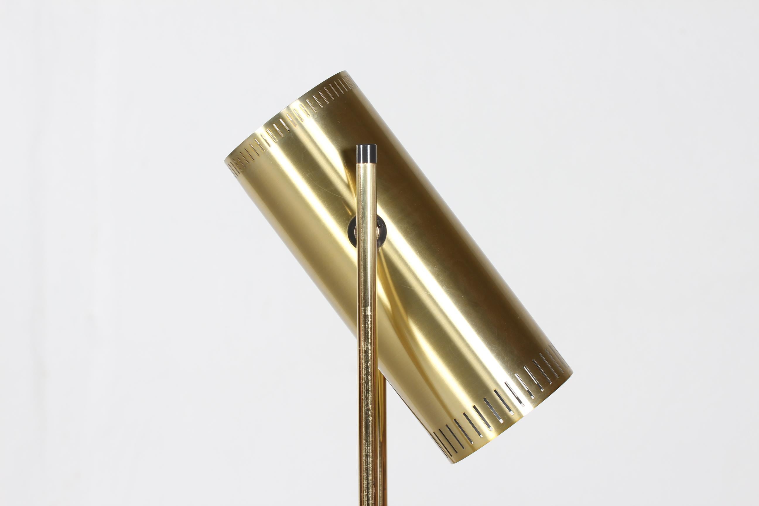Vintage Danish Brass Trombone Floor Lamp by Jo Hammerborg for Fog & Mørup 1970s For Sale 2