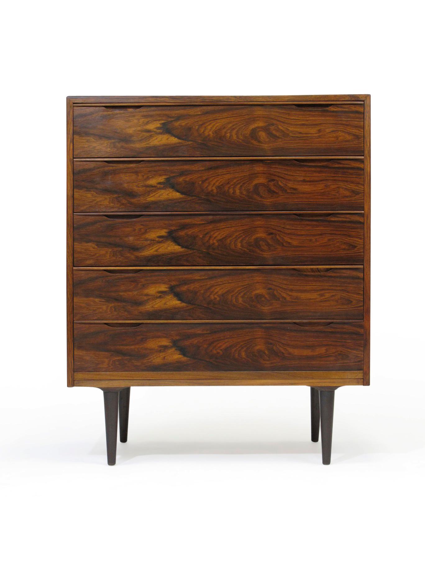 20th Century Vintage Danish Brazilian Rosewood Chest of Drawers