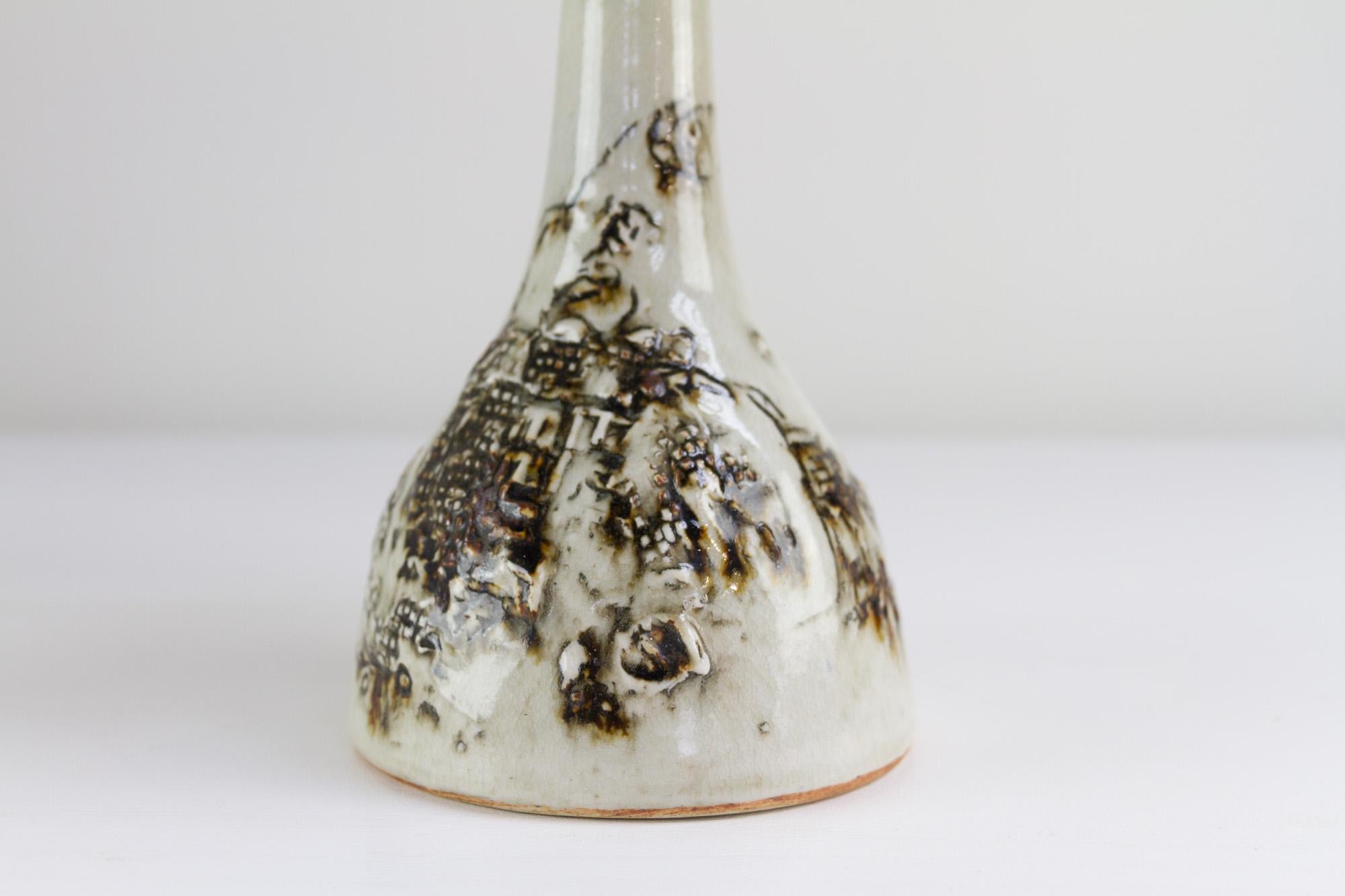 Vintage Danish Brutalist Ceramic Table Lamp by Conny Walther, 1960s In Good Condition For Sale In Asaa, DK