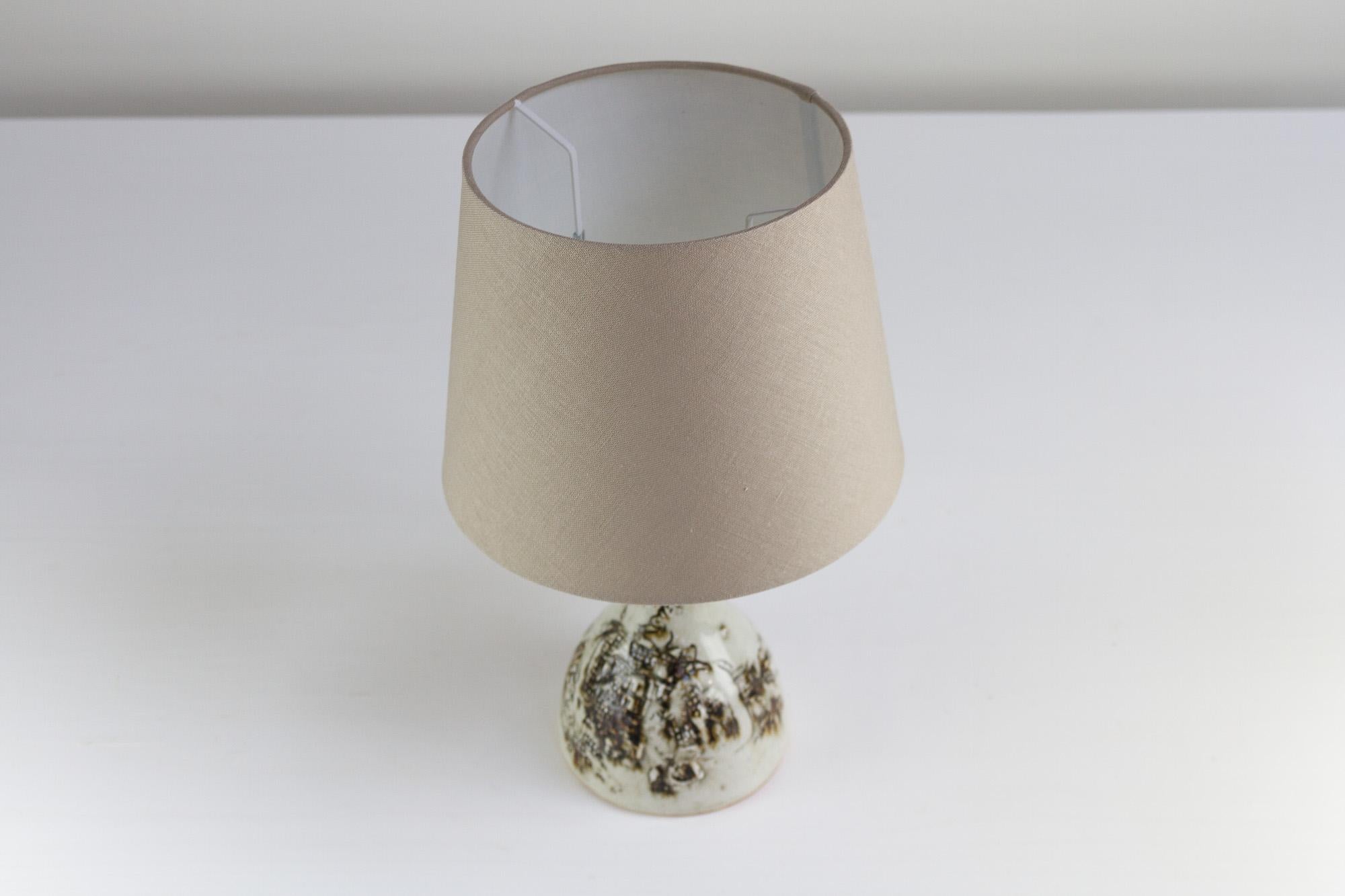 Vintage Danish Brutalist Ceramic Table Lamp by Conny Walther, 1960s For Sale 2