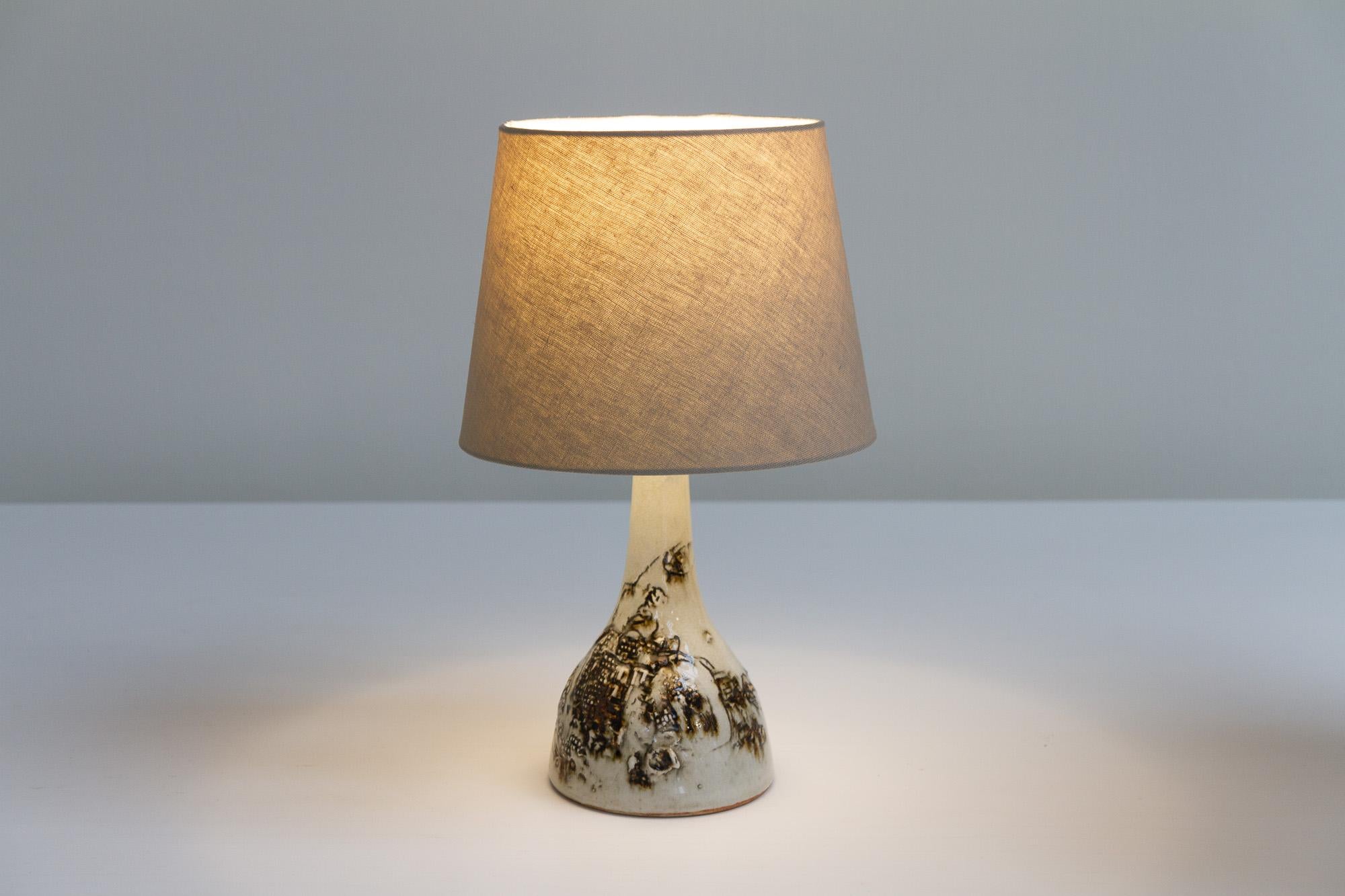 Vintage Danish Brutalist Ceramic Table Lamp by Conny Walther, 1960s For Sale 4