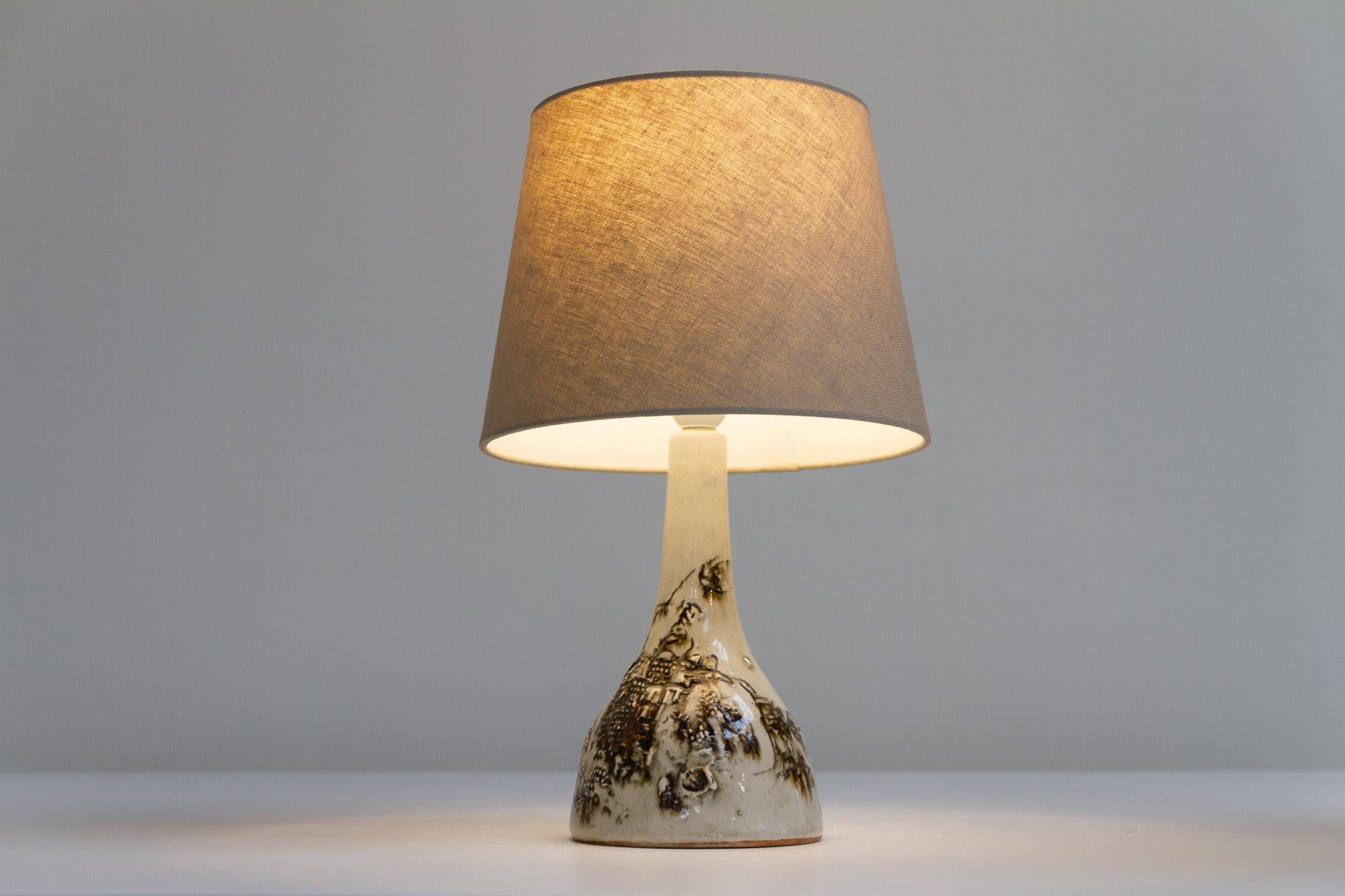 Vintage Danish Brutalist Ceramic Table Lamp by Conny Walther, 1960s For Sale 5