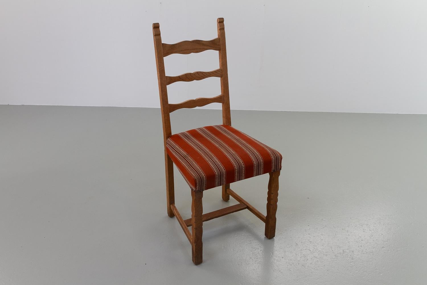 Vintage Danish Brutalist Ladder Back Oak Dining Chair, 1960s.  For Sale 8