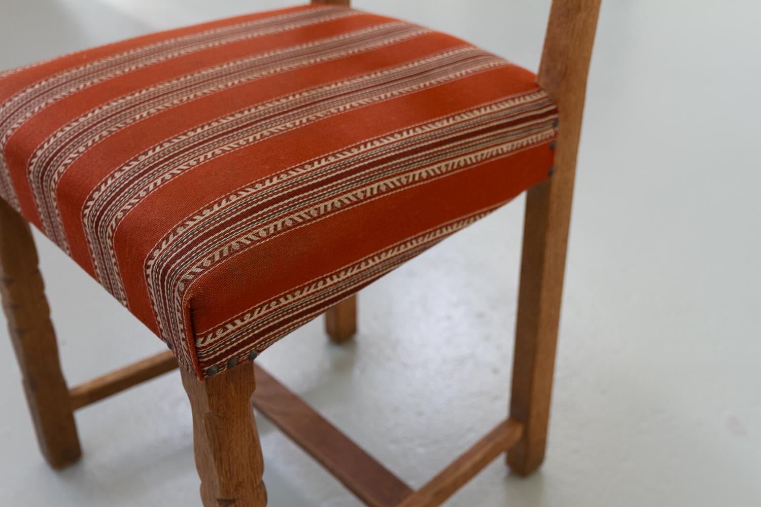 Vintage Danish Brutalist Ladder Back Oak Dining Chair, 1960s. For Sale 9