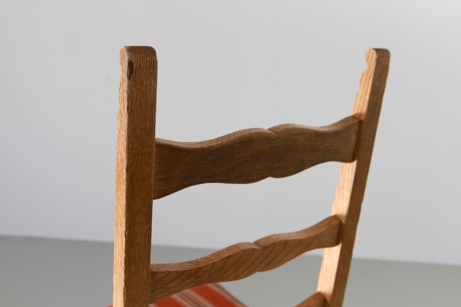 Vintage Danish Brutalist Ladder Back Oak Dining Chair, 1960er Jahre.  im Angebot 9