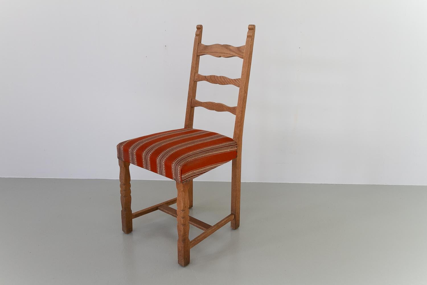 Vintage Danish Brutalist Ladder Back Oak Dining Chair, 1960er Jahre.  im Angebot 11