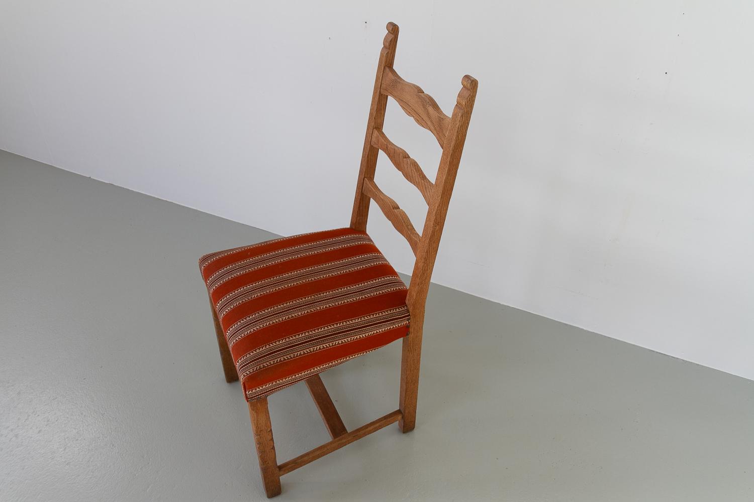 Vintage Danish Brutalist Ladder Back Oak Dining Chair, 1960s.  For Sale 15